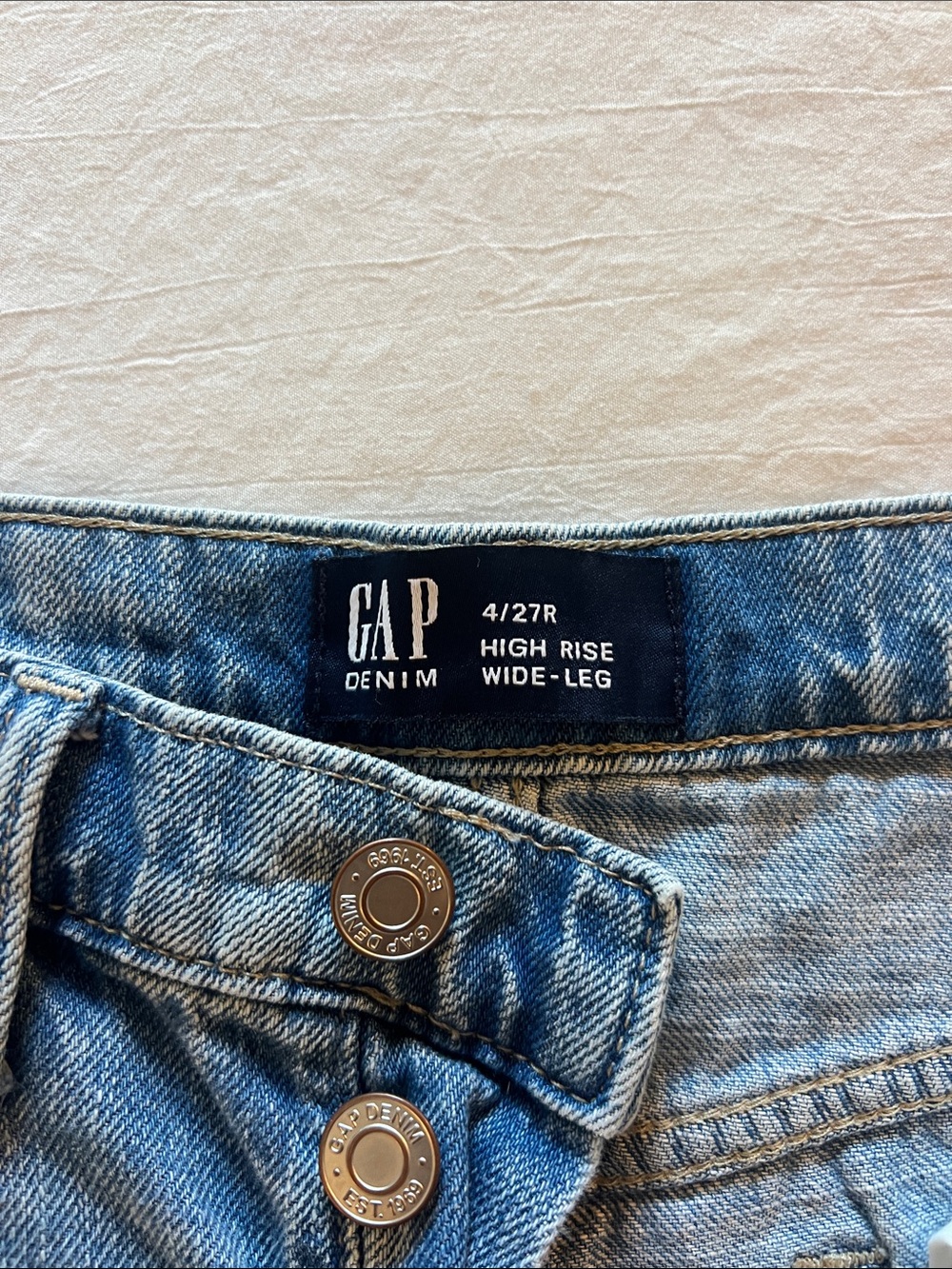 GAP Womens High Rise Wide-Leg Button-Fly Jeans - 4/27R - Picture 3 of 5